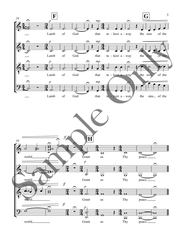 Page three of Agnus Dei