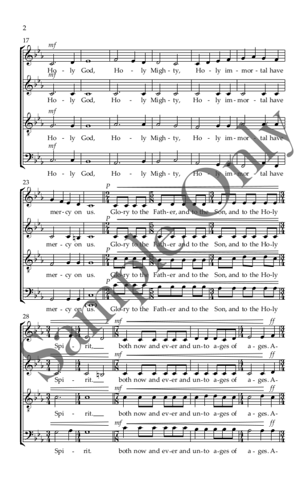 Page two of Holy God [SATB]