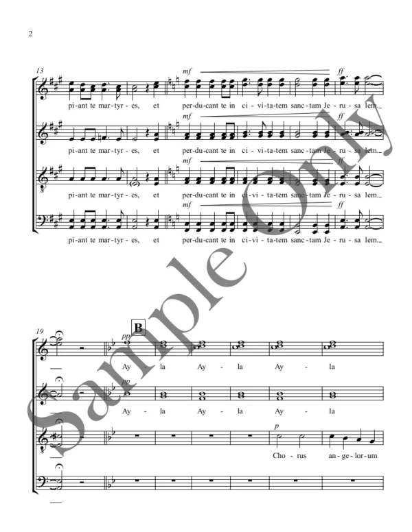 Second page of In Paradisum vocal score.