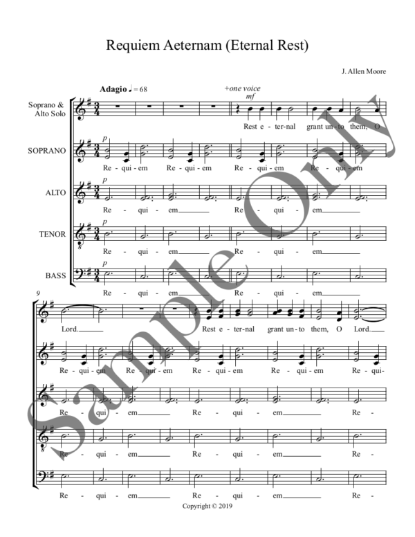 Page one of Requiem Aeternam